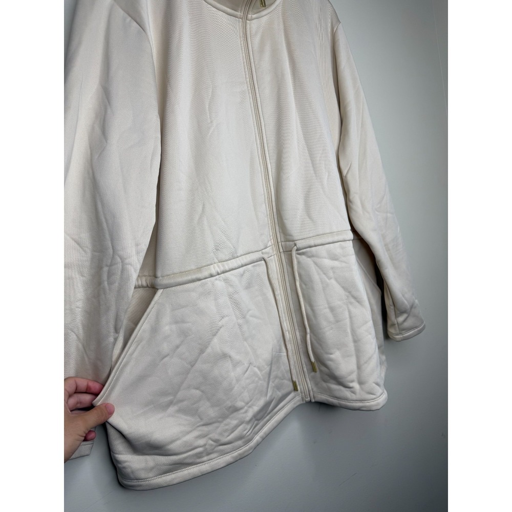 Susan Graver Chic Fleece Cinched Waist Jacket Sandshell, Size 2X #44M - Picture 7 of 11